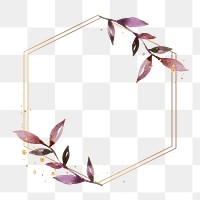 Hexagon png frame, transparent background