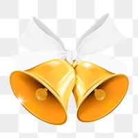 Png golden bells element, transparent background