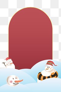 Snowman png badge, transparent background