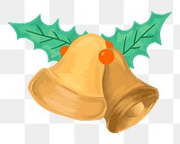 Christmas bells png illustration, transparent background