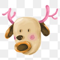 Watercolor reindeer png, transparent background