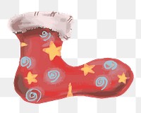 Christmas stocking sock png, transparent background