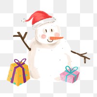 Snowman png element, transparent background