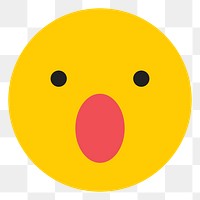 Png yellow surprising face emoticon, transparent background