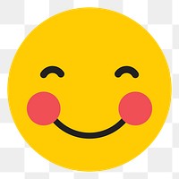 Png yellow smiling face emoji, transparent background