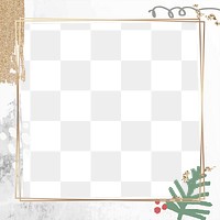 Png Christmas design border frame, transparent background