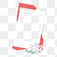 Png Christmas design instant photo frame, transparent background