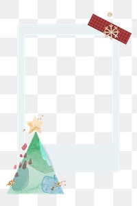 Png Christmas design instant photo frame, transparent background