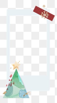 Png Christmas design instant photo frame, transparent background