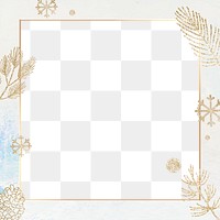 Glittery winter png frame, transparent background