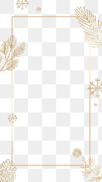 Glittery winter png frame, transparent background