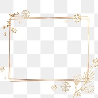 Gold winter png frame, transparent background