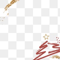 Christmas png border, transparent background