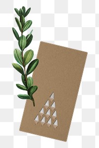 Png Christmas design card, transparent background