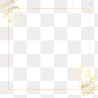 Gold leaf png frame, transparent background