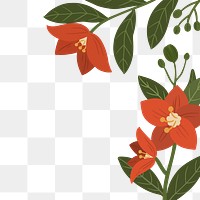 Flower png border, transparent background