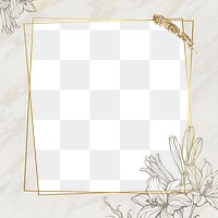 Png aesthetic flower border frame, transparent background