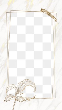 Png aesthetic leaves design border frame, transparent background