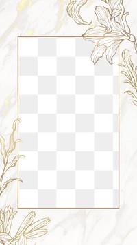 Png aesthetic flower design border frame, transparent background