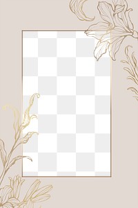 Png aesthetic flower design border frame, transparent background