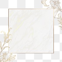 Png aesthetic flower design frame, transparent background