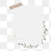 Leaf notepaper png, transparent background