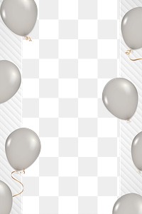 Png festive balloon design border, transparent background