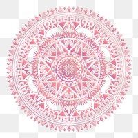 Png pink boho mandala design element, transparent background
