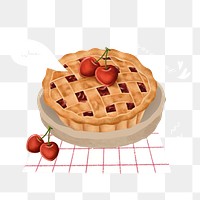 Hand drawn cherry pie vector