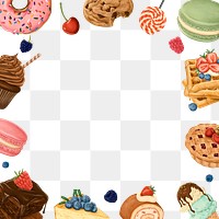 Cake frame png illustration, transparent background