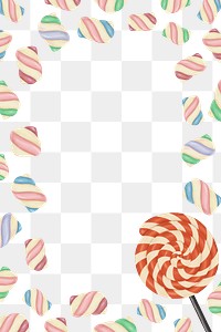 Candy frame png element, transparent background