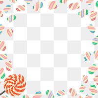 Candy frame png element, transparent background