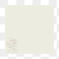 Flower notepaper png frame, transparent background