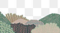 PNG Patchwork landscape collage element, transparent background