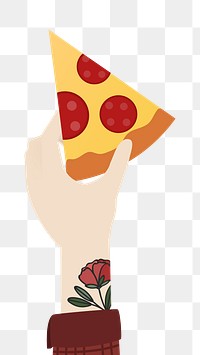 Pizza slice png food illustration, transparent background