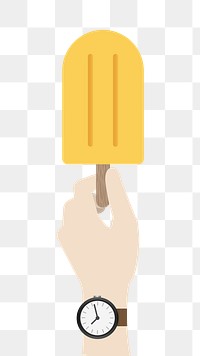 Yellow ice cream png food illustration, transparent background