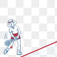 Sport character png border, transparent background