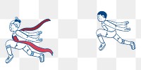 Sport character png border, transparent background