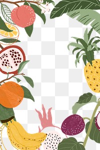 Fruits png border, transparent background