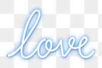 Love png neon sign, transparent background