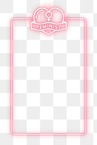 Feminist png frame, transparent background