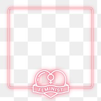 Feminist png frame, transparent background