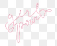 Girl power png neon sign, transparent background