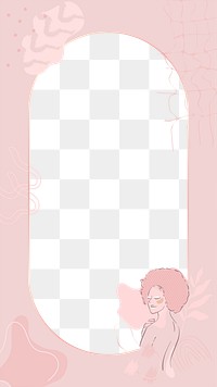 Png feminine design border frame, transparent background