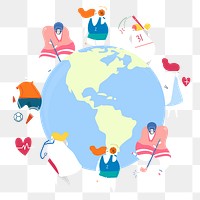 Png worldwide famous careers doodle element, transparent background