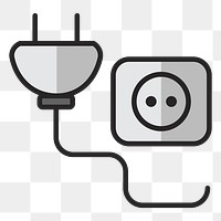 Power plug and socket png illustration, transparent background