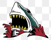 Png shark element, transparent background