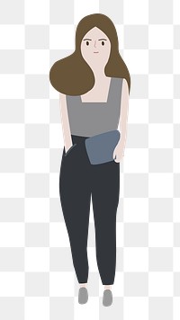 Woman png full body character illustration, transparent background