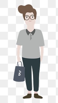 Man png full body illustration, transparent background