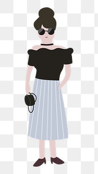 Woman png full body character illustration, transparent background